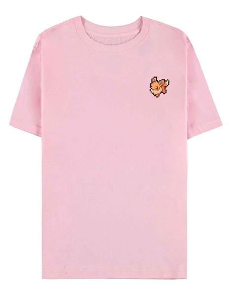 T-Shirt Donna Tg. XL. Pokemon: Pixel Eevee Pink