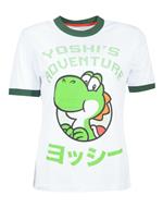 T-Shirt Donna Tg. S. Nintendo: Super Mario Yoshi Adventure Skinny White