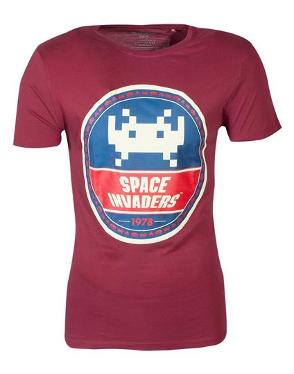 T-Shirt Unisex Tg. L Space Invaders: Round Invader Red