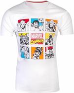 T-Shirt Unisex Tg. L Marvel Comics Retro Character White