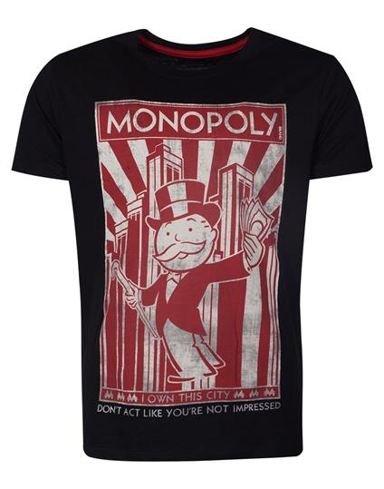 Hasbro Monopoly T Shirt I Own The City Retro Logo Nuovo Ufficiale Uomo Size M