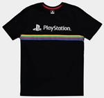 T-Shirt Unisex Tg. S Sony Playstation Color Stripe Logo Black