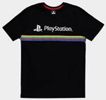 T-Shirt Unisex Tg. M Sony Playstation Color Stripe Logo Black