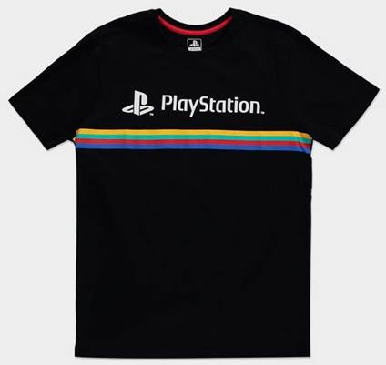 T-Shirt Unisex Tg. XL Sony Playstation Color Stripe Logo Black