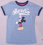 T-Shirt Bambino Disney. Mickey Mouse Paints Berlin Blue. Taglia 128