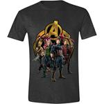 T-Shirt Unisex Tg. XL Avengers: Infinity War. Characters Posing Anthracite Melange