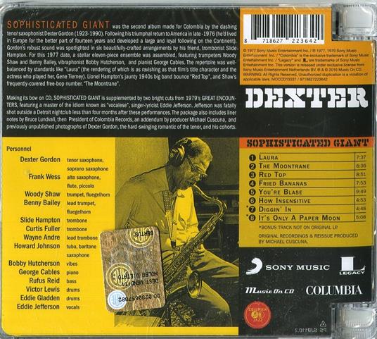 Sophisticated Giant - CD Audio di Dexter Gordon - 2