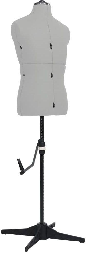 vidaXL Manichino Maschile Regolabile Grigio Taglia 37-45