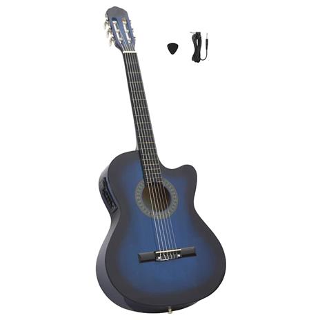 vidaXL Chitarra Classica Western con Equalizzatore e 6 Corde Blu