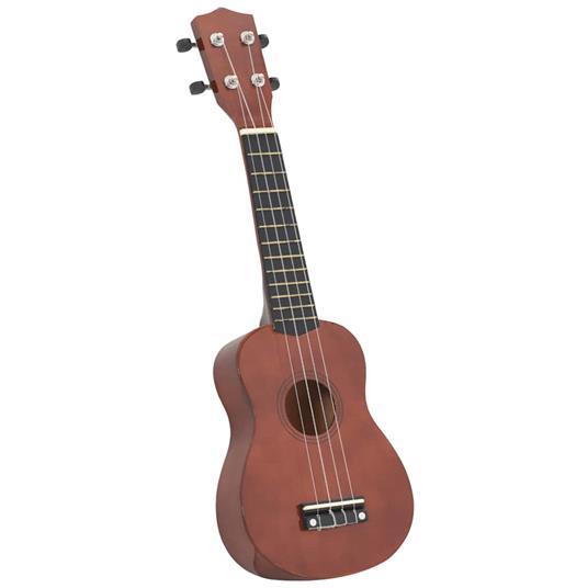 vidaXL Set Ukulele Soprano con Borsa per Bambini Legno Scuro 21 - 3