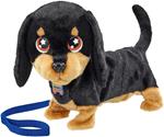 GOLIATH 920186.006, Waggles in balata – Peluche interattivo, cane Teckel interattivo, abeta e camminata, Marrone