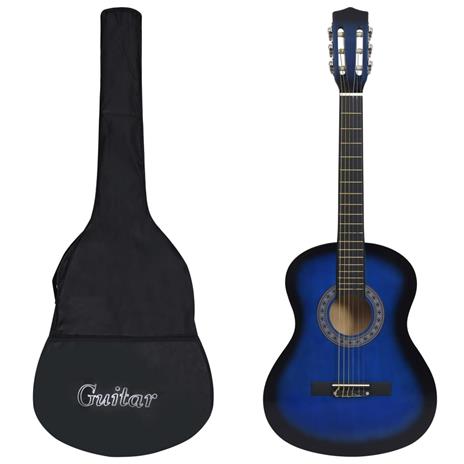 vidaXL Chitarra Classica per Principianti con Custodia Blu 3/4 36