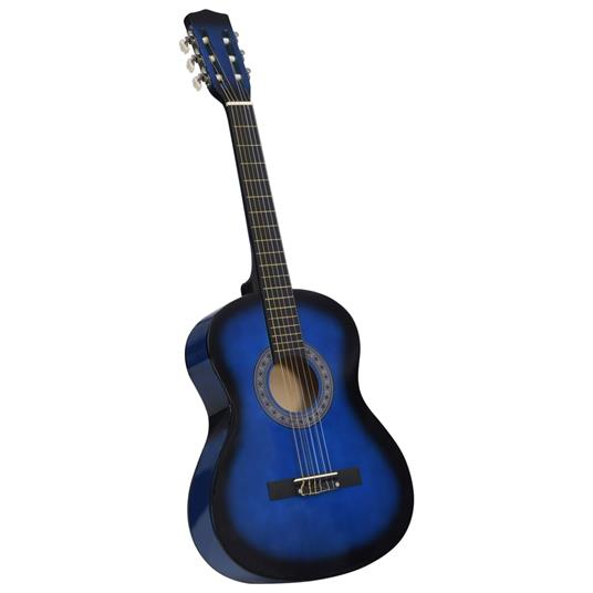 vidaXL Chitarra Classica per Principianti con Custodia Blu 3/4 36 - 3