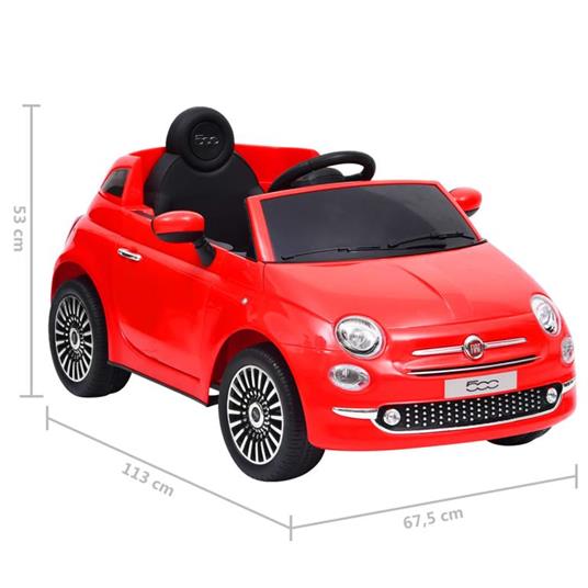 vidaXL Auto Elettrica per Bambini Fiat 500 Rossa - 5