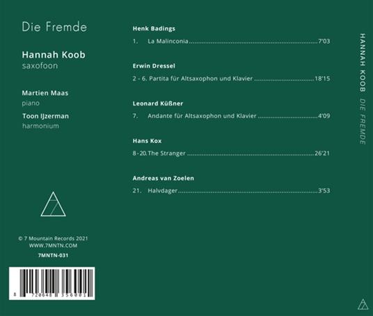 Hannah Koob Martien Maas Toon Ijzer - Die Fremde - CD Audio - 2