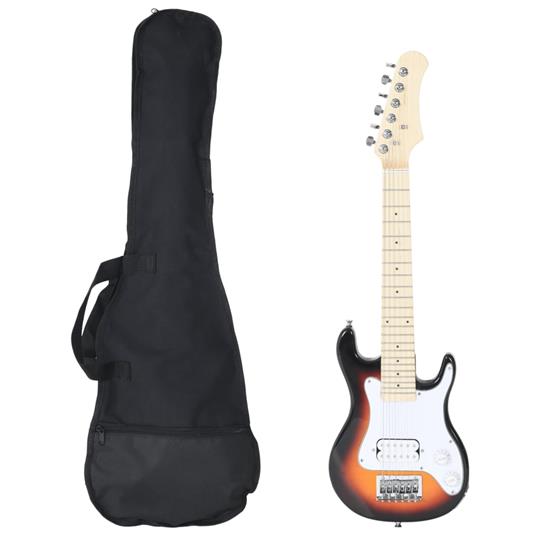 vidaXL Chitarra Elettrica Bambini con Custodia Marrone Bianca 3/4 30