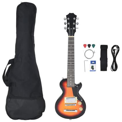 vidaXL Chitarra Elettrica da Bambini con Custodia Marrone Nera 3/4 30