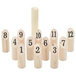 vidaXL Set Gioco Kubb Numerici 13pz con Custodia Legno Massello Pino