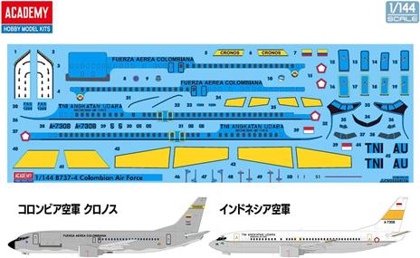 Boeing 737 Colombian Air Force decal per 2 versioni - 2