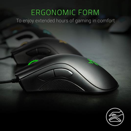 Razer DeathAdder Essential - Mouse da gioco essenziale con sensore ottico da 6.400 DPI - Mouse da gioco essenziale con sensore ottico da 6.400 DPI (Forma ergonomica,5 pulsanti hyperesponse) Nero - 3