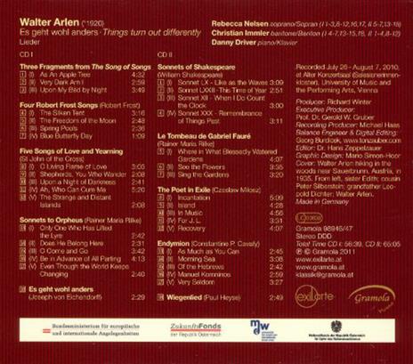 Things Turn Out Differently (Lieder) - CD Audio di Christian Immler,Walter Arlen