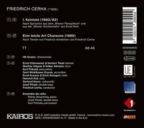 I. Keintate / Eine Letzte Art - CD Audio di Friedrich Cerha - 2
