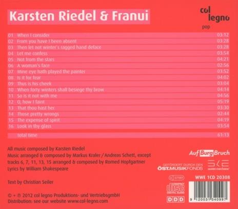 Fool of Love - CD Audio di Franui,Karsten Riedel - 2