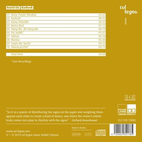 Karkosh - CD Audio di David Six - 2