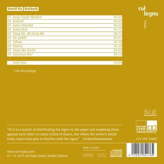 Karkosh - CD Audio di David Six - 2