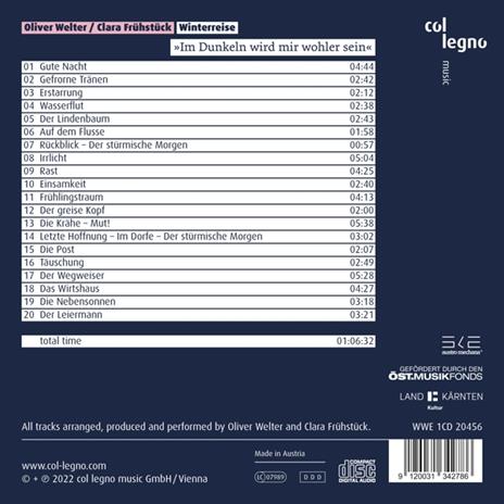 Oliver Welter / Clara Fruhstuck: Winterreise - CD Audio - 2