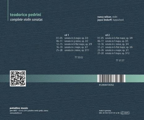 Complete Violin Sonatas - CD Audio di Teodorico Pedrini - 2
