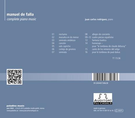 Opere per pianoforte - CD Audio di Manuel De Falla - 2