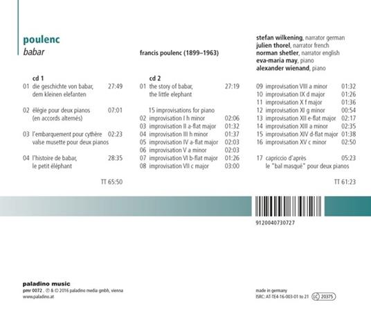 Babar - CD Audio di Francis Poulenc - 2