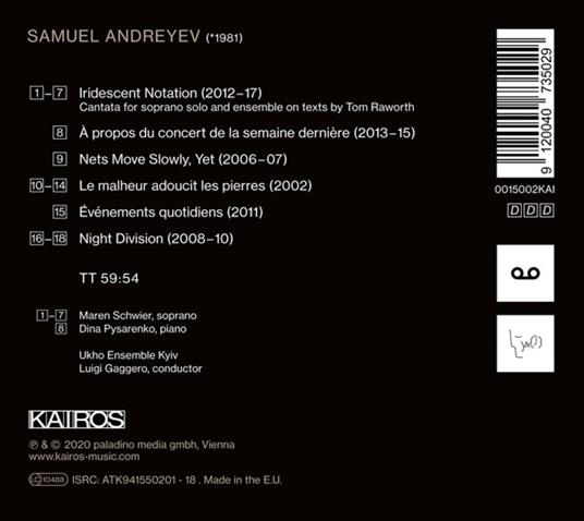 Iridescent Notation - CD Audio di Samuel Andreyev - 2
