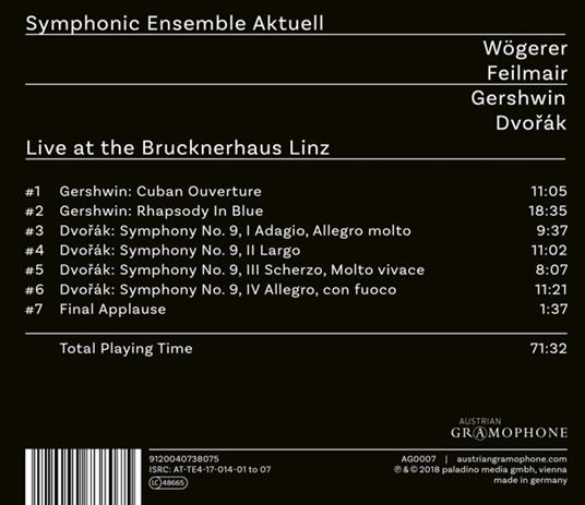 Symphonic Ensemble Aktuell: Live At The Brucknerhaus Linz - Gershwin / Dvorak - CD Audio - 2