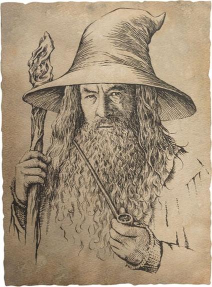 Hobbit Portrait Of Gandalf The Grey Stampa