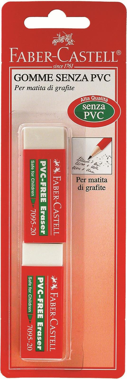 Blister 2 gomme vinile bianca, rettangolari con fascetta, senza PVC