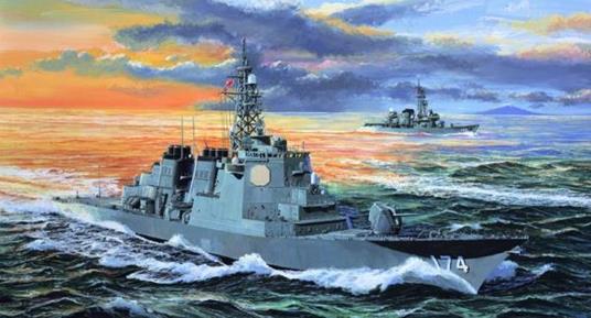 Japanese Jmsdf Ddg-174 Krishima 1:350 Plastic Model Kit Riptr 04533