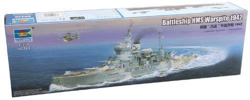 Hms Warspite 1942 Queen Elizabeth Class British Battleship 1:350 Plastic Model Kit Riptr 05325