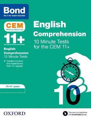Bond 11+: CEM English Comprehension 10 Minute Tests: Ready for the 2025 exam: 10-11 Years - Christine Jenkins,Bond 11+ - cover