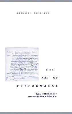The Art of Performance - Heinrich Schenker - cover