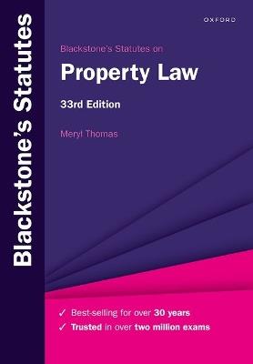 Blackstone's Statutes on Property Law - Meryl Thomas - cover