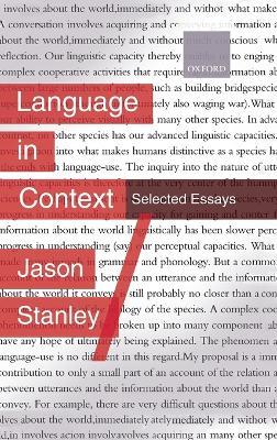 Language in Context: Selected Essays - Jason Stanley - cover