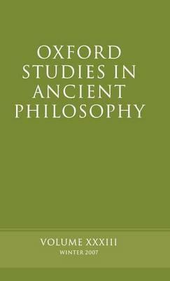 Oxford Studies in Ancient Philosophy XXXIII - cover