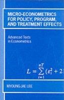 Micro-Econometrics for Policy, Program and Treatment Effects - Myoung-jae Lee - cover