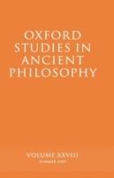 Oxford Studies in Ancient Philosophy XXVIII: Summer 2005 - cover