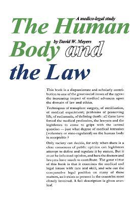 Human Body and the Law: A Medico-legal Study - David Meyers - cover