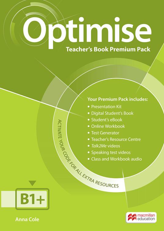 Optimise. B1+. Teacher's book. Premium pack - Anna Cole - copertina