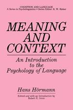 Meaning and Context: An Introduction to the Psychology of Language