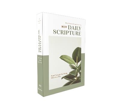 NIV, Daily Scripture, Paperback, White/Sage, Comfort Print: 365 Days to Read Through the Whole Bible in a Year - Zondervan - cover
